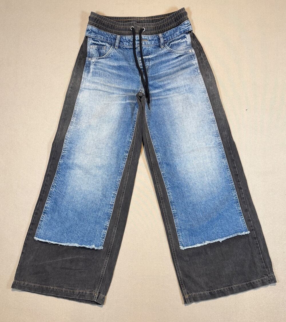 NWOT Free People Sample Two Tone Denim w/Drawstring Waist, Size 29